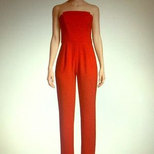 Jill Jill Stuart Red Strapless Jumpsuit NWT